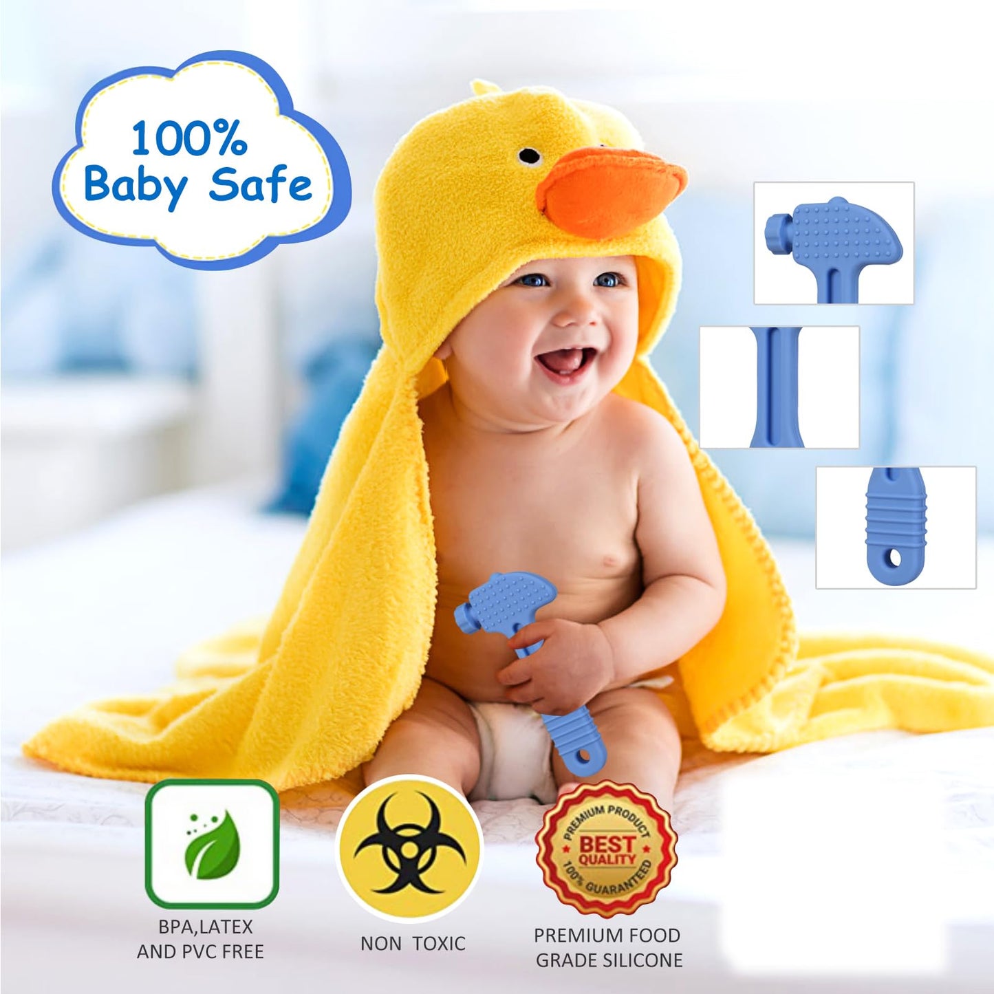 Haili Baby Teething Toys, Baby Teethers for 3-6 Months, Freezer BPA Free Silicone Teethers for Babies 6-12 Months 0-6 Months, Ha