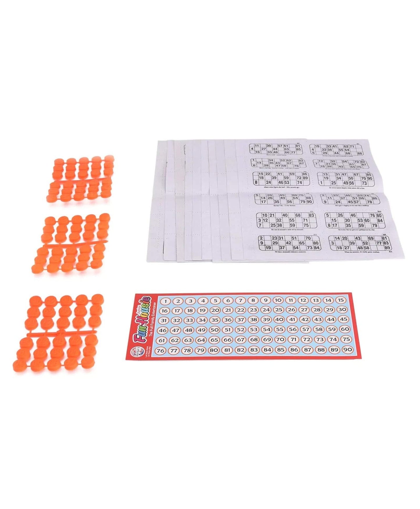 Ratna s Plastic Family Game Fun Housie Small with 120 Tickets Board Game, Multicolour, Fixing Checking Board, 90 Coins, and Tick