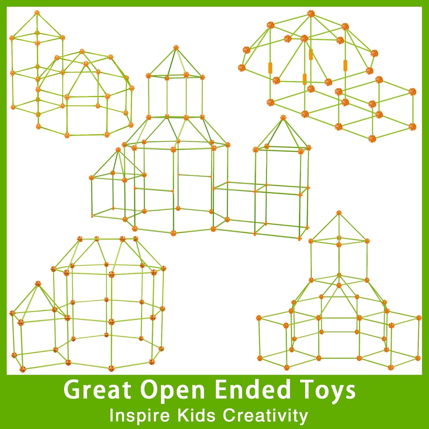 V-Opitos 180 Pack Fort Building Kits for Kids Age 4 5 6 7 8+ Years Old Creative Building Toys for DIY Castles Tunnels Play Tent Ideal Christmas Birthday Gifts for Boys & Girls