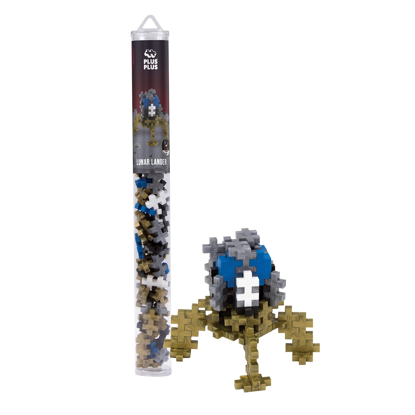 PLUS PLUS Apollo 11 Space Playset Bundle - Medium STEM Toy, Interlocking Blocks, White/Gray, Model RS_BB0109