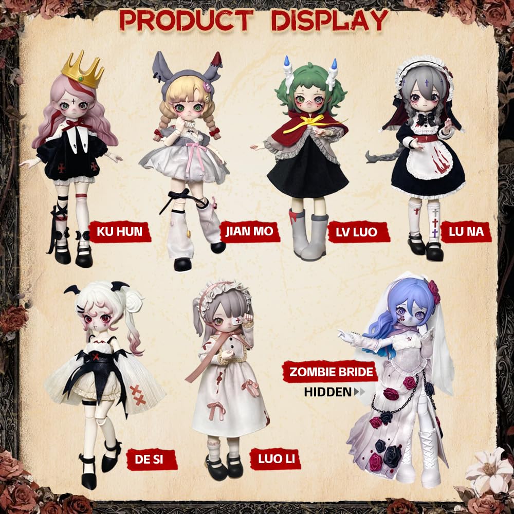 Xidondon Nyssa Bizarre Nightmare Series Blind Box Mystery Box Action Collectable Anime Figure Model Gift 1/12 Gothic Style Bjd D