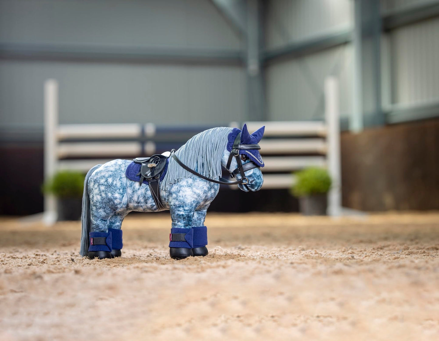 Lemieux Toy Pony Sam For Kids - Dapple Grey - Soft Coat - Flexible - Pretend Play - Stuffed Animal Horse - Gift For Kids - Suita