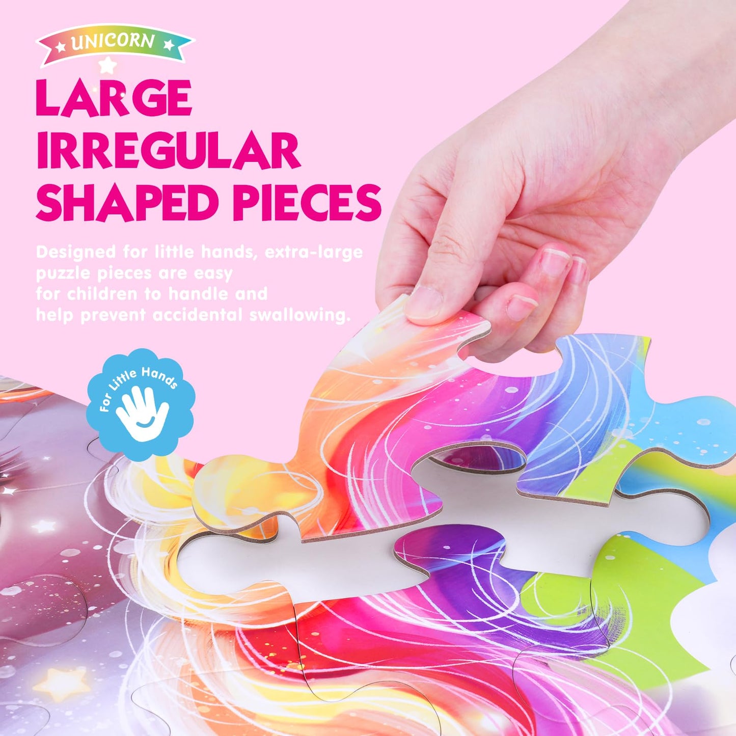 Auntyfey 45 Pcs Unicorn Floor Puzzles For Kids Ages 3-5, Giant Floor Puzzles For Kids Ages 4-8, Kid Floor Puzzles 4-6, Big Large