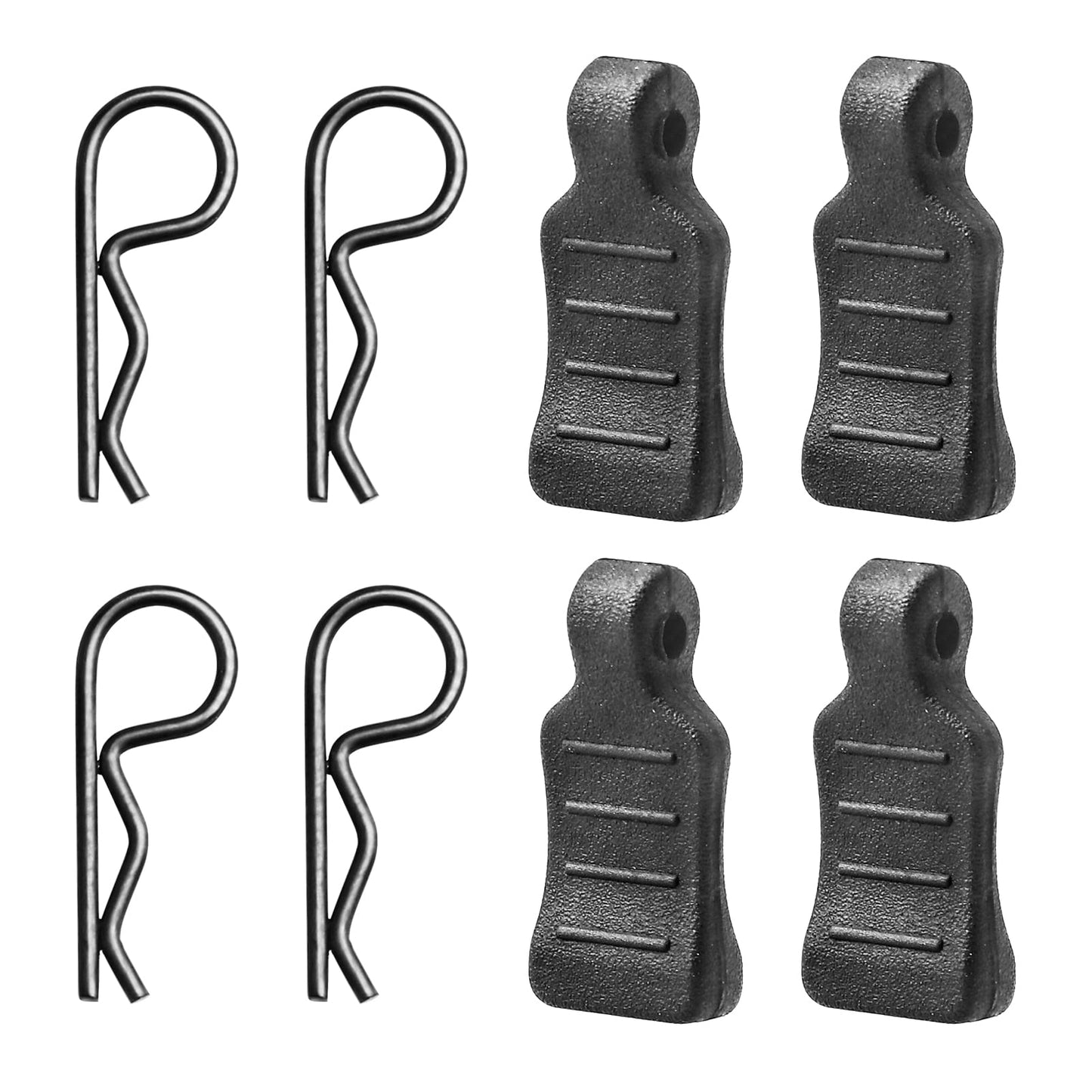 HobbyPark 50pcs Mini Clips R Pins with Pull Tabs for 1/24 1/28 1/36 Scale Micro Cars Compatible with Axial SCX24 Deadbolt 90081