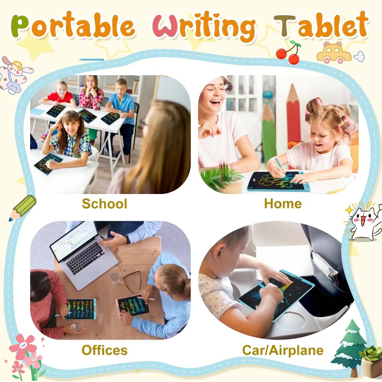 2 Pack Lcd Writing Tablet, Electronic Drawing Writing Board, Erasable Drawing Doodle Board, Doodle Pad Toys For Kids Adults Lear