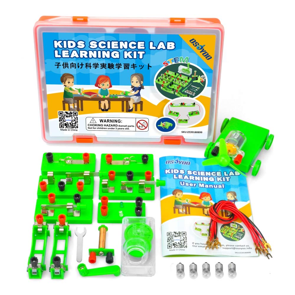 Osoyoo Kids Electricity Science Kit,Hands-On Electricity And Magnetism Experiments For Kids 6-15