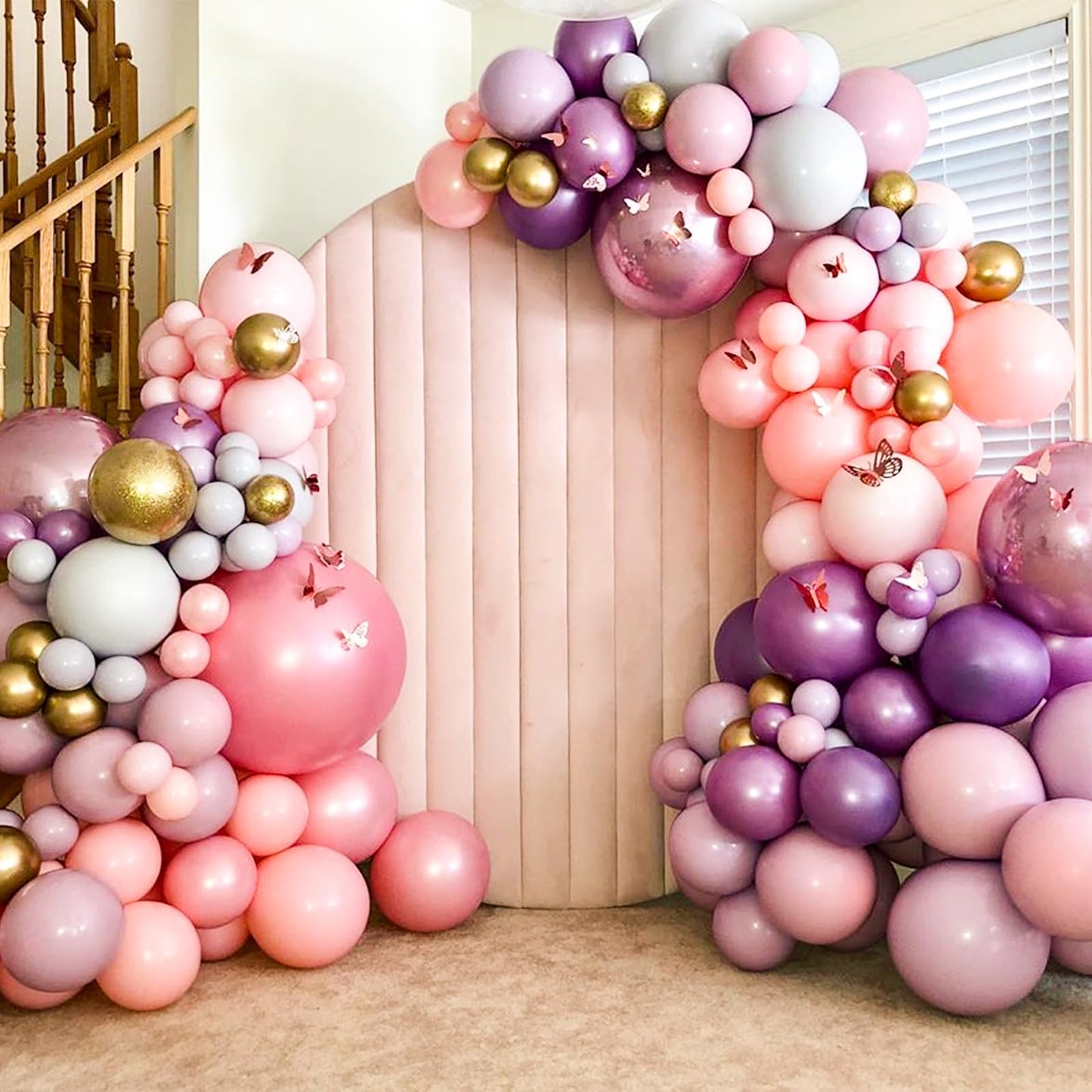 AerWo Balloon Arch Kit - 9.35FT & 6FT PVC Half Balloon Stand - Multicolor Backdrop for Weddings, Birthdays, Baby Showers, Graduations