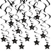 BEISHIDA Black Stars Hanging Swirls Bachelorette Graduation Hanging Ornament Decorations for Birthday Party Supplies Congrats Gr