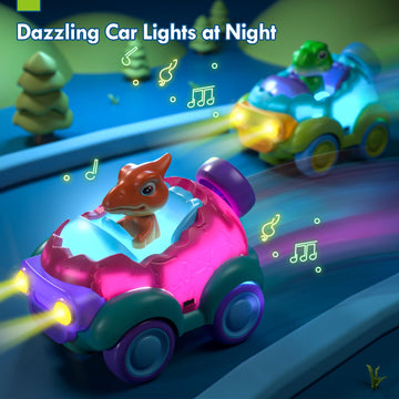 Lehoo Castle Girl Dinosaur Toy, 2 Pack Dinosaur Toys for Kids 3-5, Remote Control Car for Toddlers 1-3, Kids Toys Girls 3-5, 2 Y