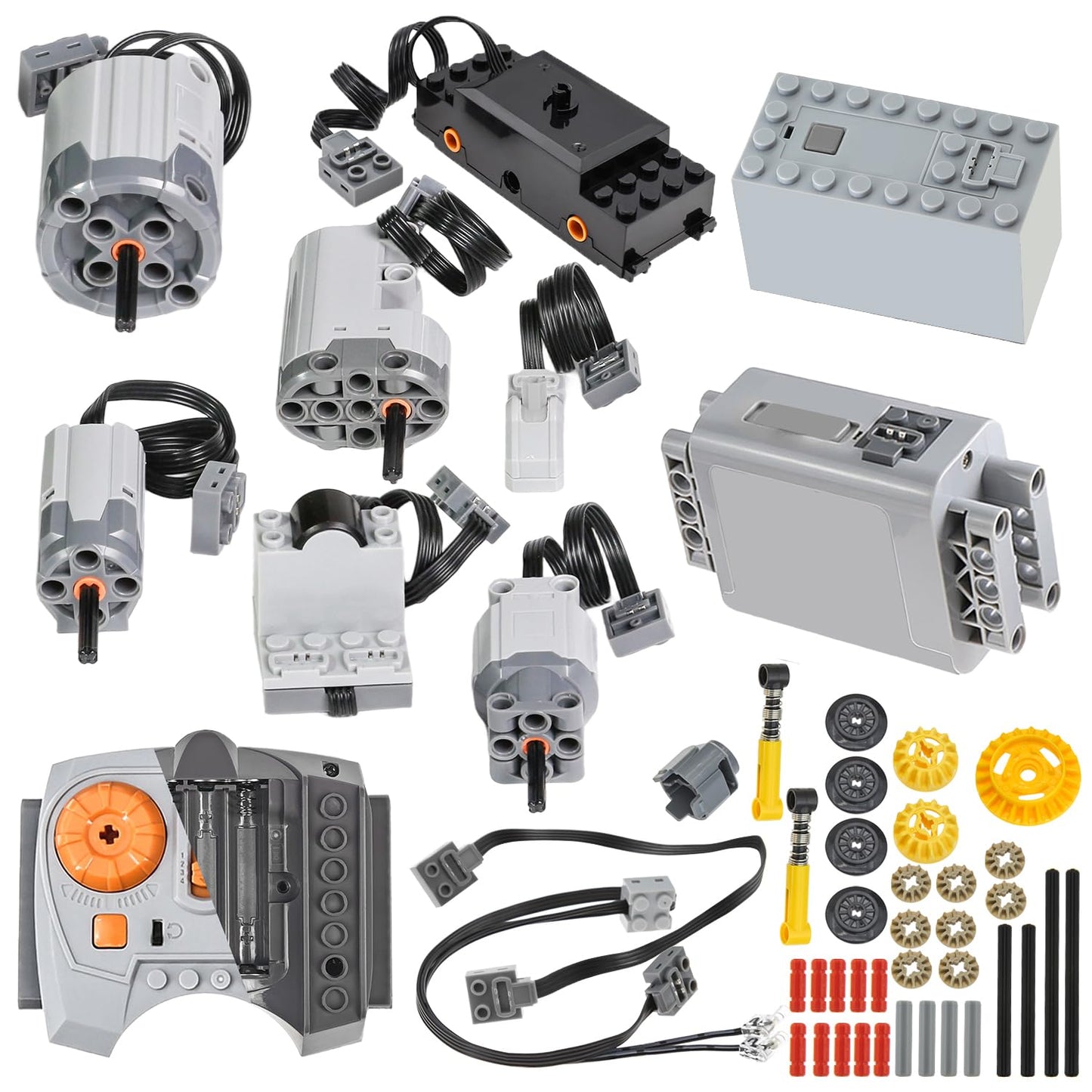 BrickBounty 48pcs Power Functions Motor Set, Motor Kit Technic Parts for STEM Assembled Building Block, Control Function Replace