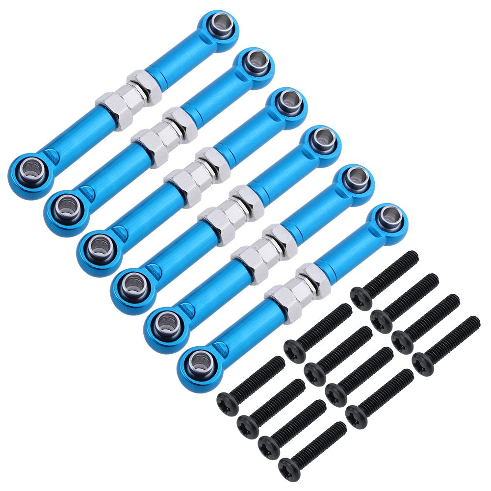 6PCS Adjustable Hobbypark Aluminum Steering Linkage Servo Link Pull Rod Turnbuckle A959-03 Metal for WLtoys A959 A969 A979 1/18t