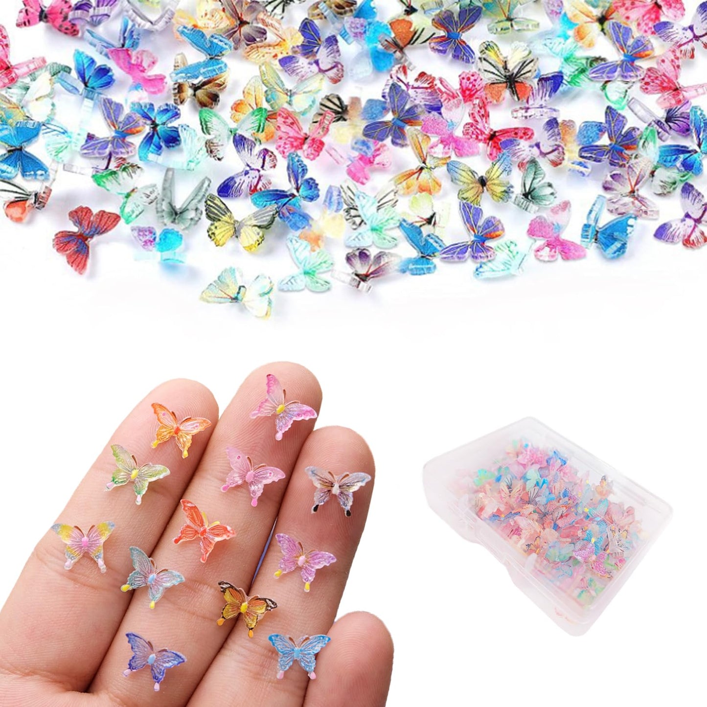 100 PCS Micro Resin Butterflies,Crafts Miniature Tiny Butterflies Two Styles Mixed Mini Micro Landscaping Decoration US213