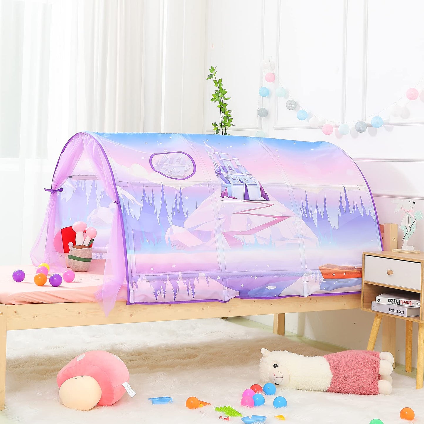 Bed Tent For Kids Lucky Castle Toddler Bed Tent Foldable Game House For Children Play Tents For Girls Boys Sleeping Canopy Playh
