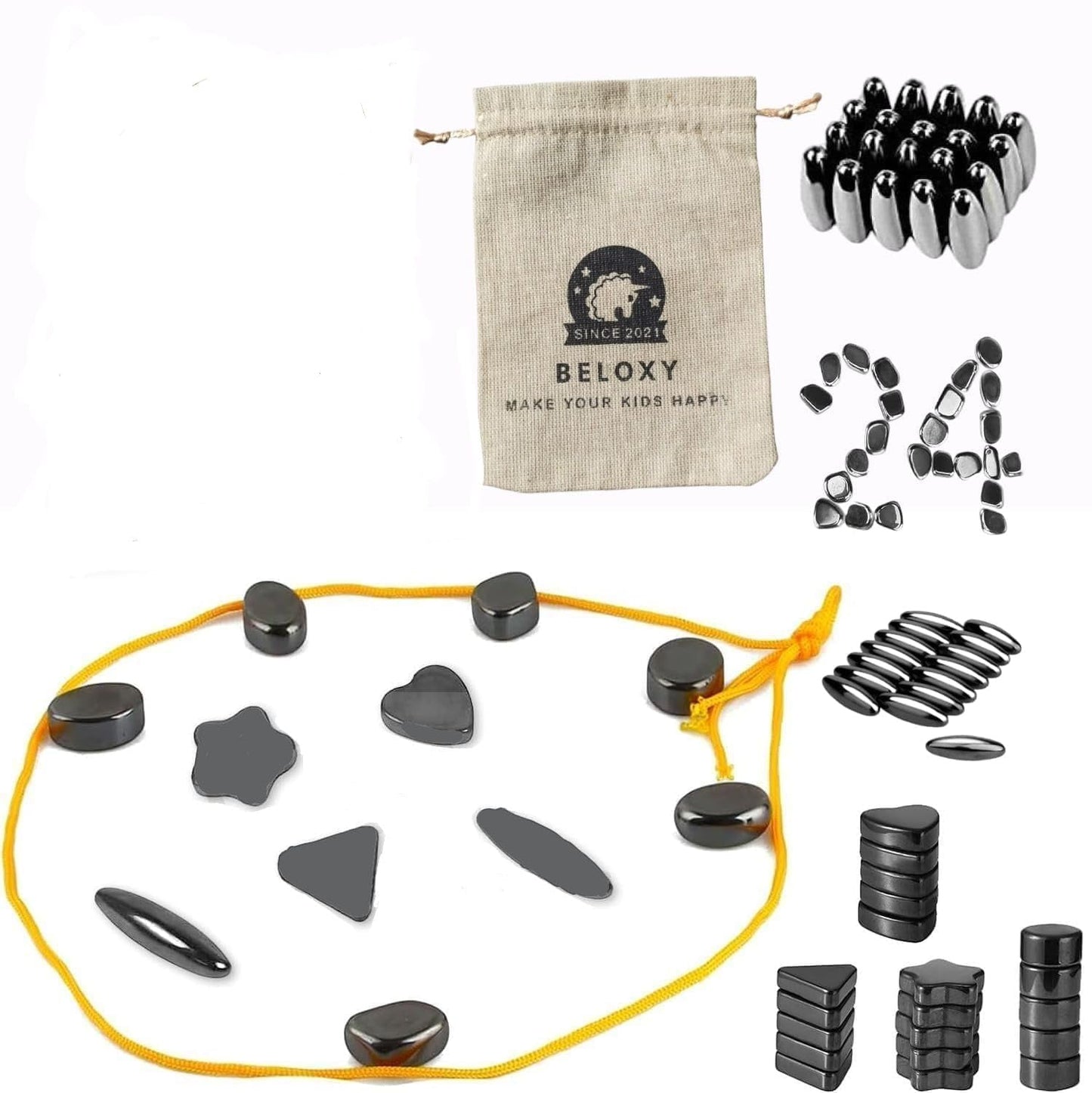 Beloxy Fun Table Top Magnetic Board Game | For Kids And Adults | 24 Magnets, Travel Bag And Lanyard (Style 3)