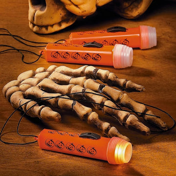 Fun Express - Mini Halloween Flashlight On A Rope for Halloween - Apparel Accessories - Accessories - Misc Accessories - Hallowe