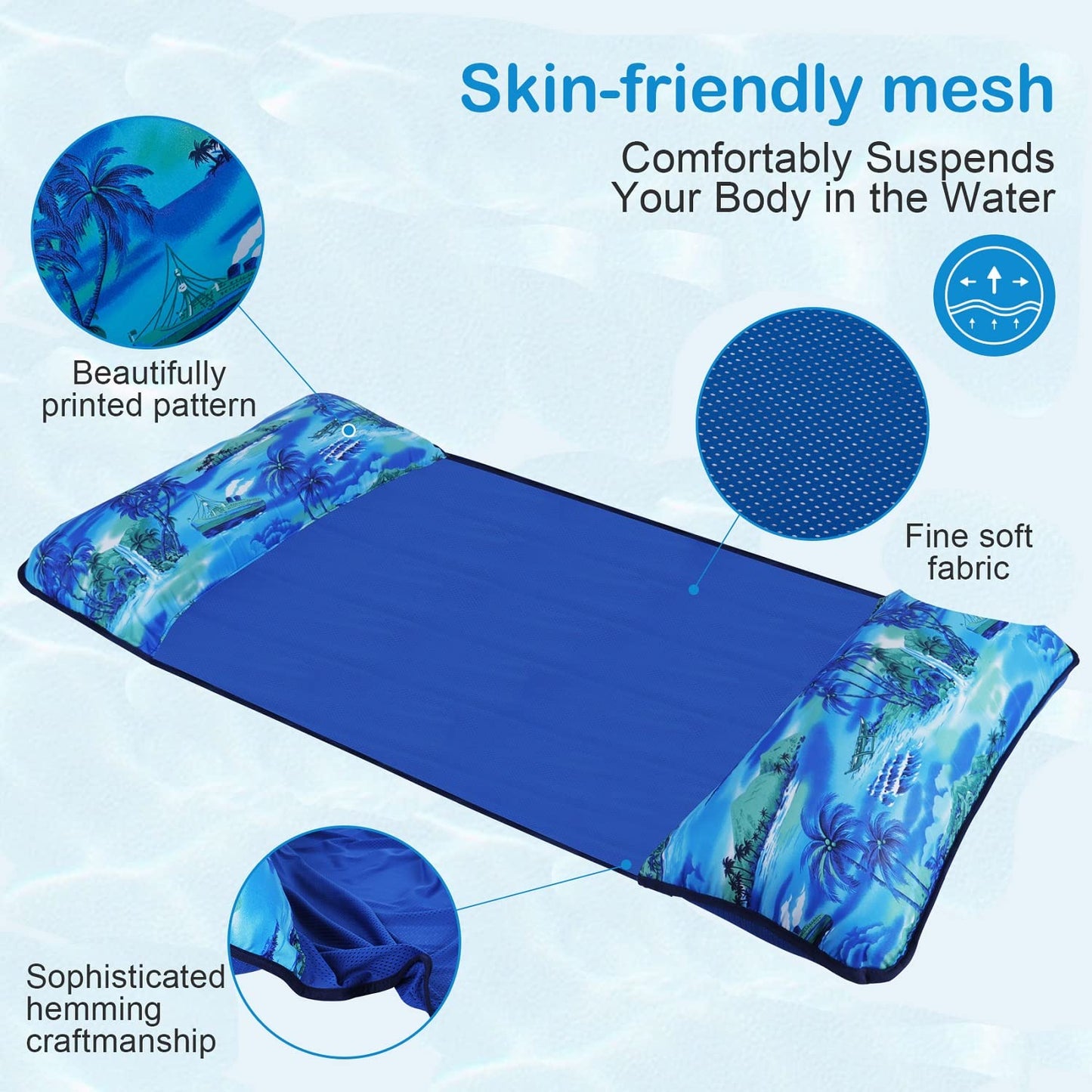 Pool Hammock Float, Adult Pool Floats For Pool, Lake Floats Swimming Pool Hammock, Premium Pool Float Lounger, Water Hammock Lounger, Swimming Floating Bed Hammock, Inflatable Water Swimming Floaties