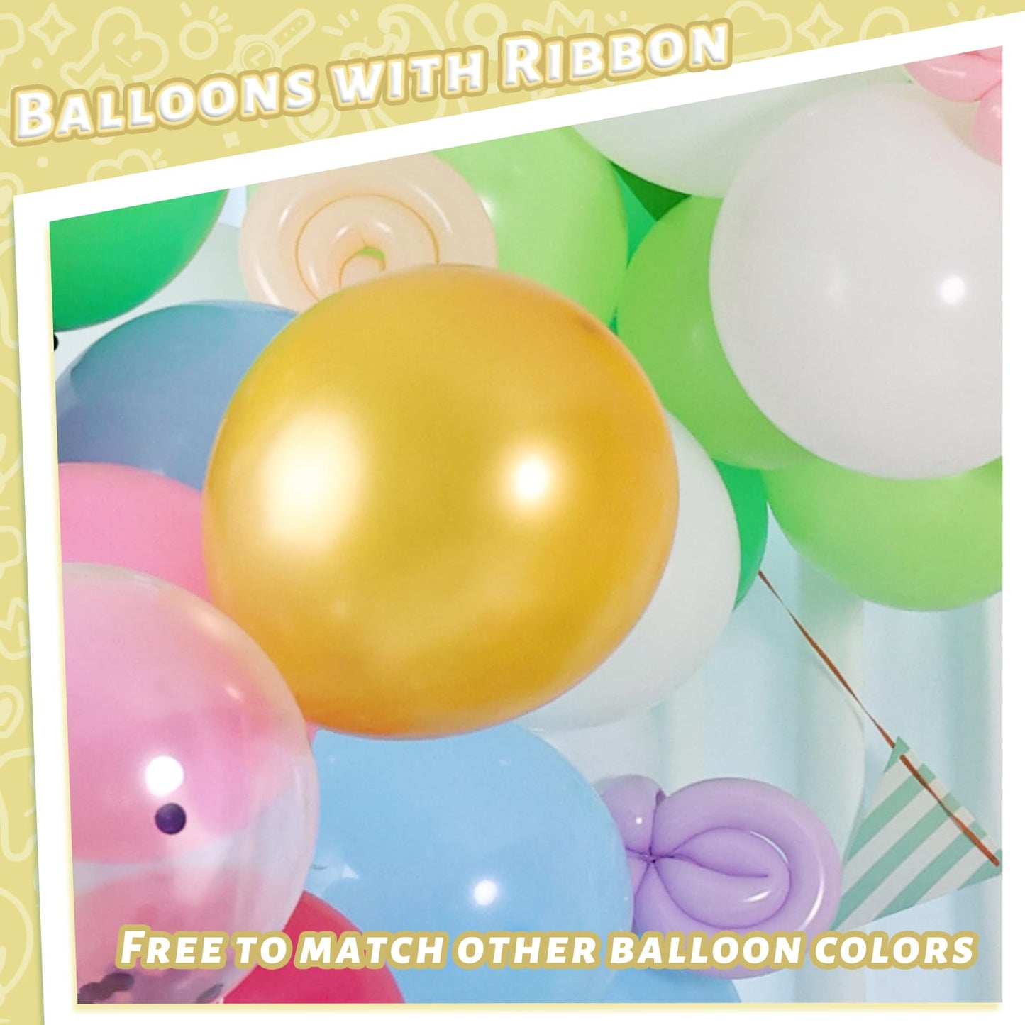 Lovestown 110Pcs Gold Latex Balloons, 12 Inch Metallic Helium Round Balloons Party Balloons With Ribbon For Engagement Birthday Anniversary Baby Shower Graduation Wedding Party Decorations