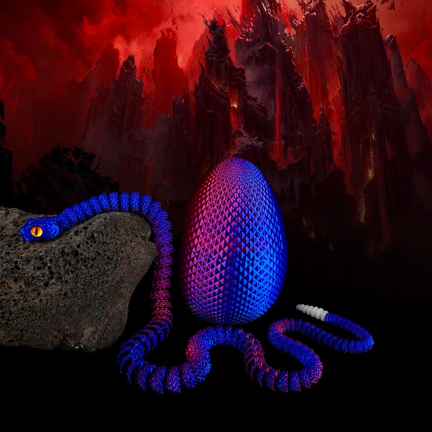 3D Printed Snake Eggs with Snake Inside