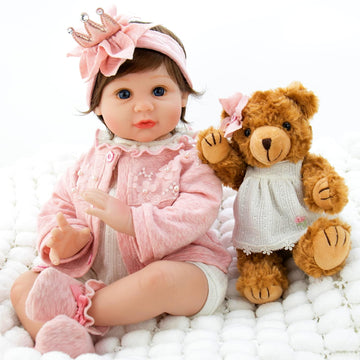 Milidool Reborn Baby Dolls Girl, 22 Inch Lifelike Realistic Baby Girl Doll That Look Real Baby Doll Silicone Newborn Baby Doll Packaged With Feeding Toy Accessories Set,Gift For Grandma And Kids 3+