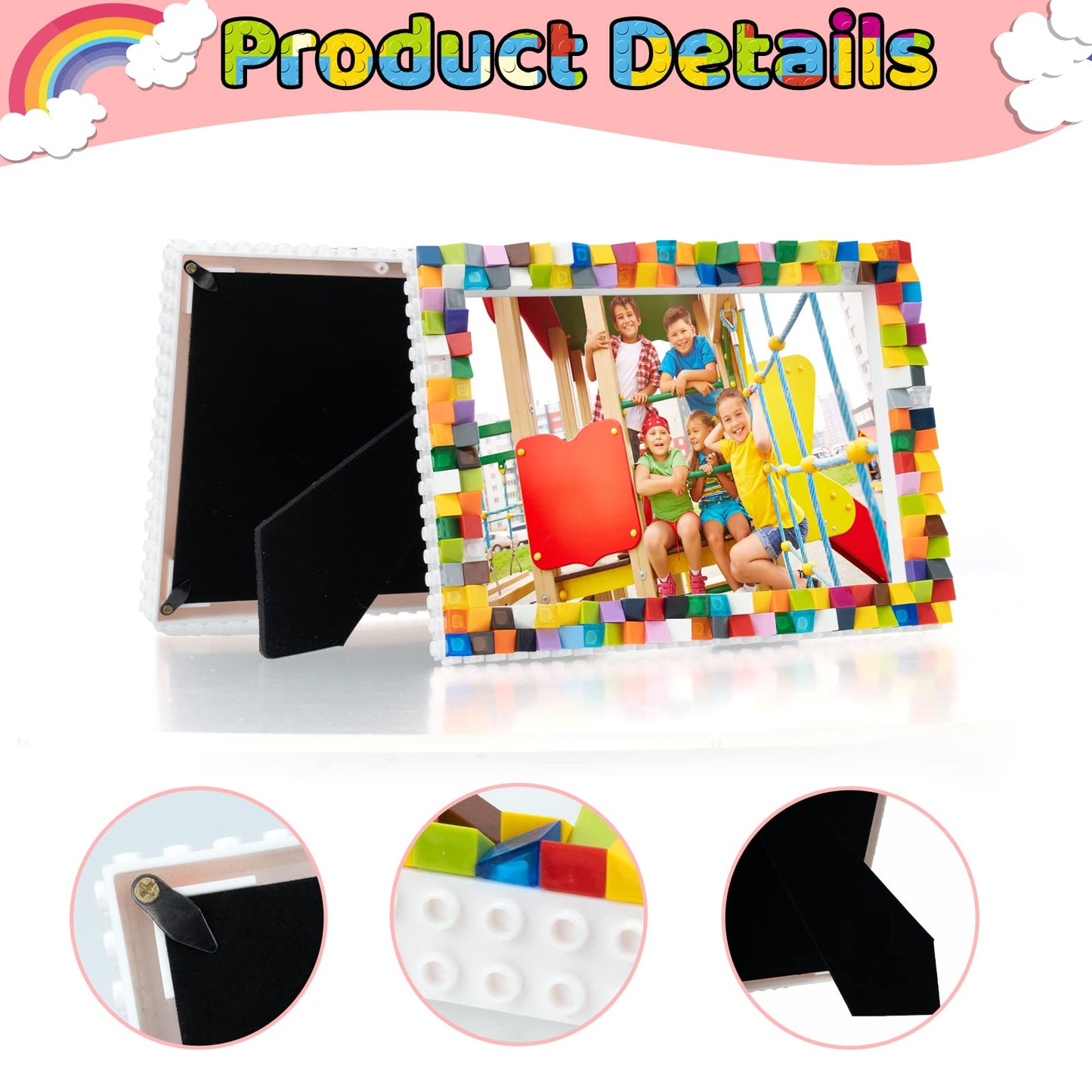 HAPMARS DIY Mosaic Block Photo Frame Making Kit - Creative Arts & Crafts for Kids Ages 6-12, Mosaic Craft Kits STEM Learning Act