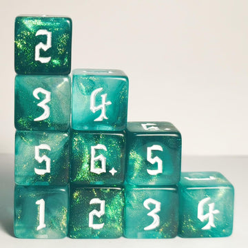 10 PC D6 dice 16mm Acrylic Dice Set for RPG MTG DND Dice Table Games and Board Games (Cyan)