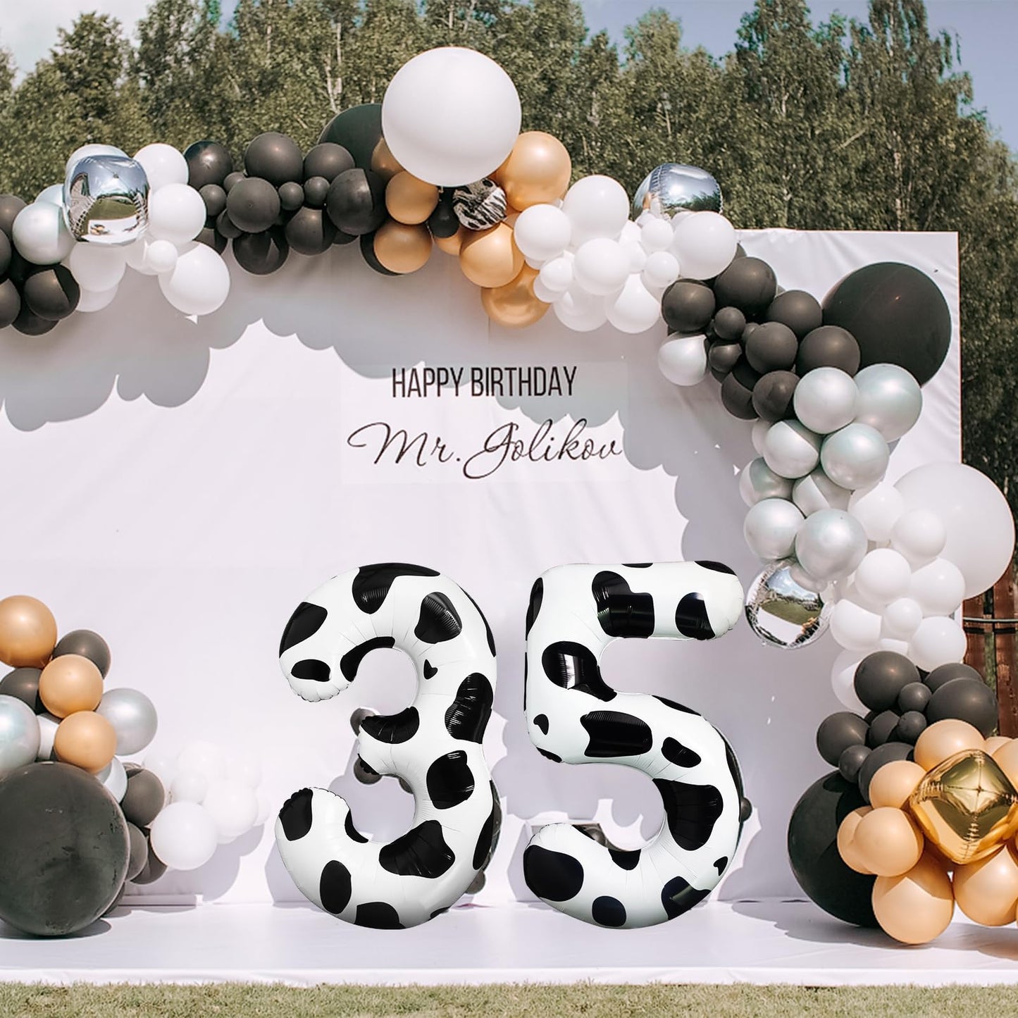 Lebery Cow Print Number Balloon 40 Inch Cow Print Number 3 Balloon Cowgirl Theme Number Balloon For 3Rd Birthday Party Cow Balloons Large Black White Number 3 Balloon For Farm Barn Party Supplies