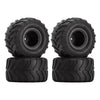INJORA Monster Truck Wheel Rim Tires Set for Axial SCX24 FMS FCX24 and TRX4MT, 70 * 38mm, MT1012(Black)