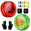 Looping Yoyo Responsive Yoyo For Kids Beginners, Starter Yo Yo 2A Loop Yo-Yo Easy To Play Basic String Tricks (D1 Red + Green)