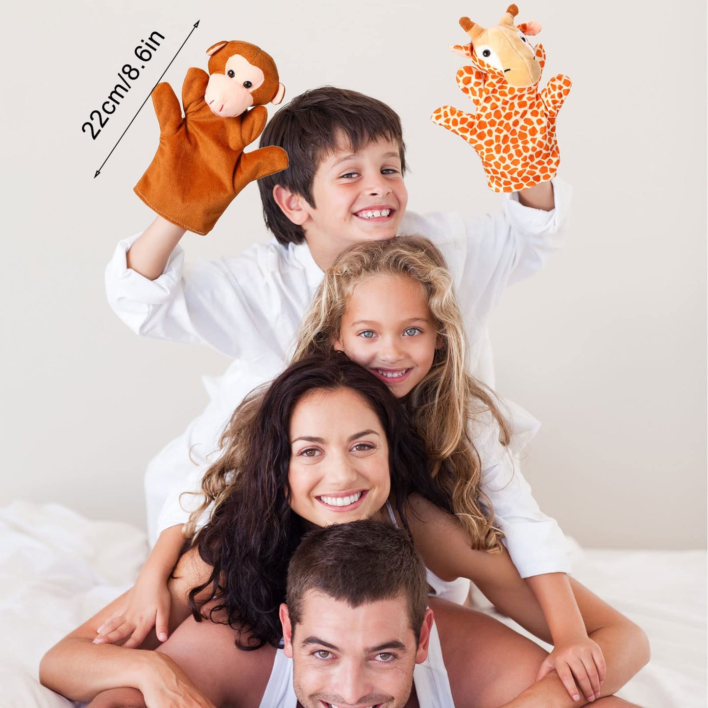 Shappy 24 Pieces Kids Hand Puppet Plush Zoo Animal Hand Puppets Toddler Animal Puppet Soft Plush Toys Plush Puppets Pretend Toys