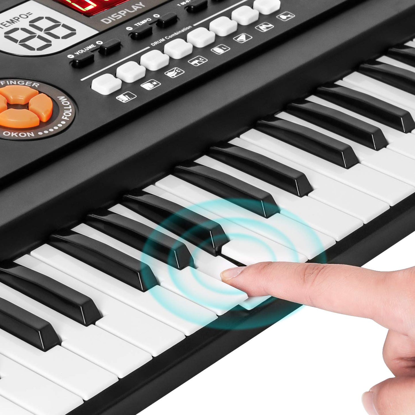 M Sanmersen Piano For Kids With Microphone, Kids Piano Keyboard For Beginners Portable Electronic Keyboard With Mp3 Function/ Led Display 61 Keys Musical Piano Toys For Boys Girls Ages 3-12