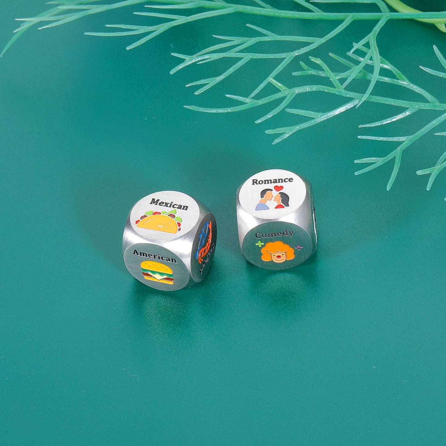 2PCS Date Night Dice 25th Anniversary Day Gifts for Couple 50th 11th Anniversary Steel Gifts Couple Games for Date Night Wedding