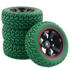 LAFEINA 1:10 Rally Car 75mm Rubber Tires and Wheel Rims for 1/10 Scale HSP 94123 HPI Kyosho Tamiya RC On Road Car(Green)