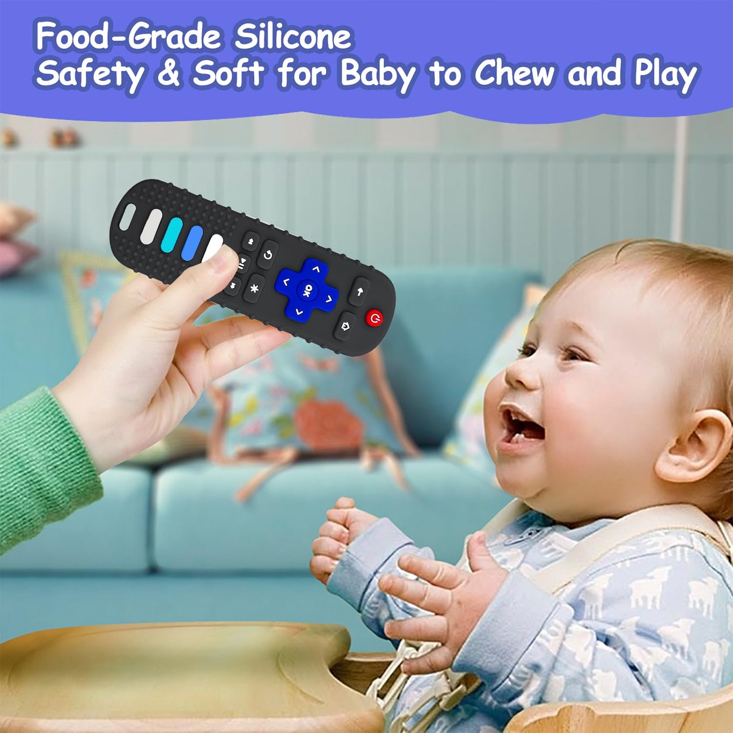 Ersihua 2-Pack Silicone Baby Teething Toys, Tv Remote Teethers For 6-12-18 Months Infant, Tv Remote Control Shape Toddlers Silic
