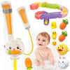 Baby Bath Toys, Rabbit Electric Bathtub Toys With Shower Heads, 3 Spray Modes, Diy Water Slippery Slide Track, No Hole Floating