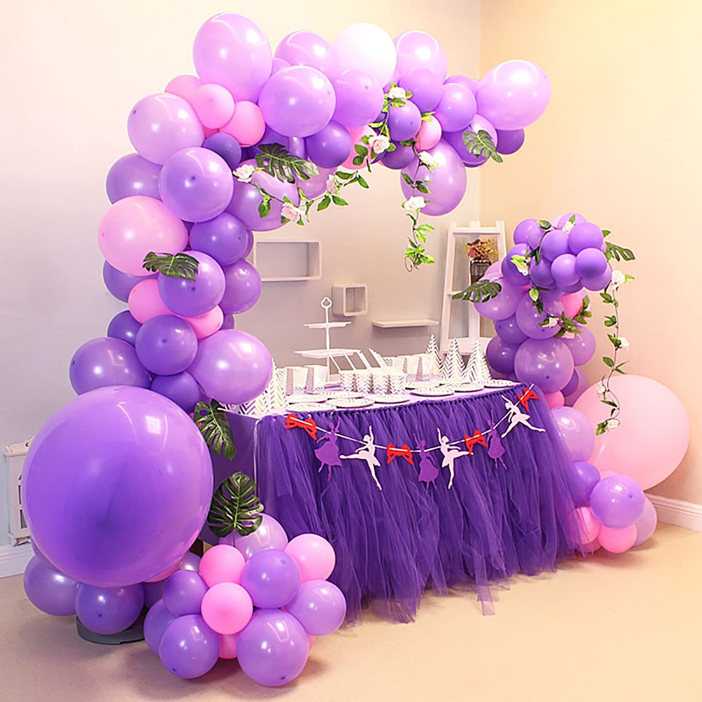 Kalor 5 Inch Purple Balloons,100 Pcs Matte Latex Balloons, Helium Balloons For Garland Arch,Happy Birthday Party, Baby Shower Decorations, Wedding Decorations