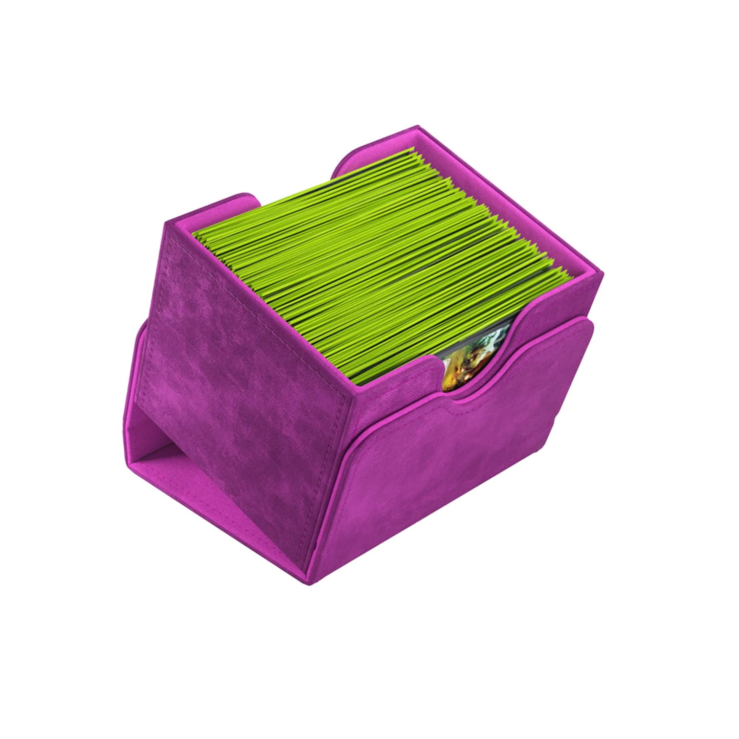 Sidekick 100+ Xl Convertible Deck Box - Sideloading Card Storage With Removable Cover Clips, Holds 100 Double-Sleeved Cards In Extra Thick Inner Sleeves, Purple Color, Made By Gamegenic