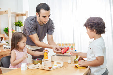Plantoys Wooden Food And Beverage Kitchen Playset (3432) | Sustainably Made From Rubberwood And Non-Toxic Paints And Dyes