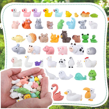 50 Pcs Mini Resin Animals Figures 50 Styles Tiny Resin Animal To Hide Little Animals Figures For Desk Pets Decor Bag Fillers Fai