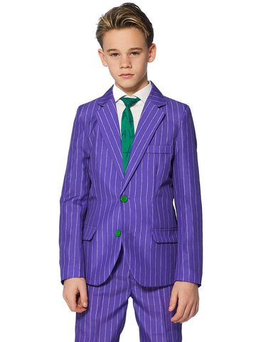 Suitmeister Boys Suit - The Joker Dc Character Slim Fit Suit - Purple