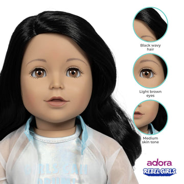 Adora 18'' Rebel Girls Doll Collection - Inspired By Good Night Stories Rebel Girl Books - Premium Quality Soft And Movable Doll