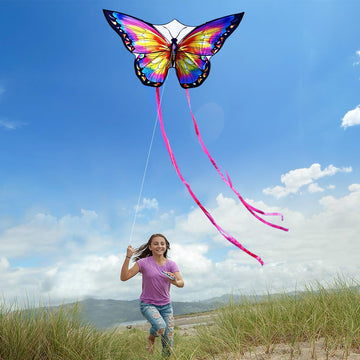 Honbo Butterfly Kites For Kids & Adults, Easy To Fly For Beginners, Each Kite With 300Ft Line Handle,Beginner Kite For Kids Ages 4-8,Beach Kites For Outdoor Activities & Family Trip(Pink)