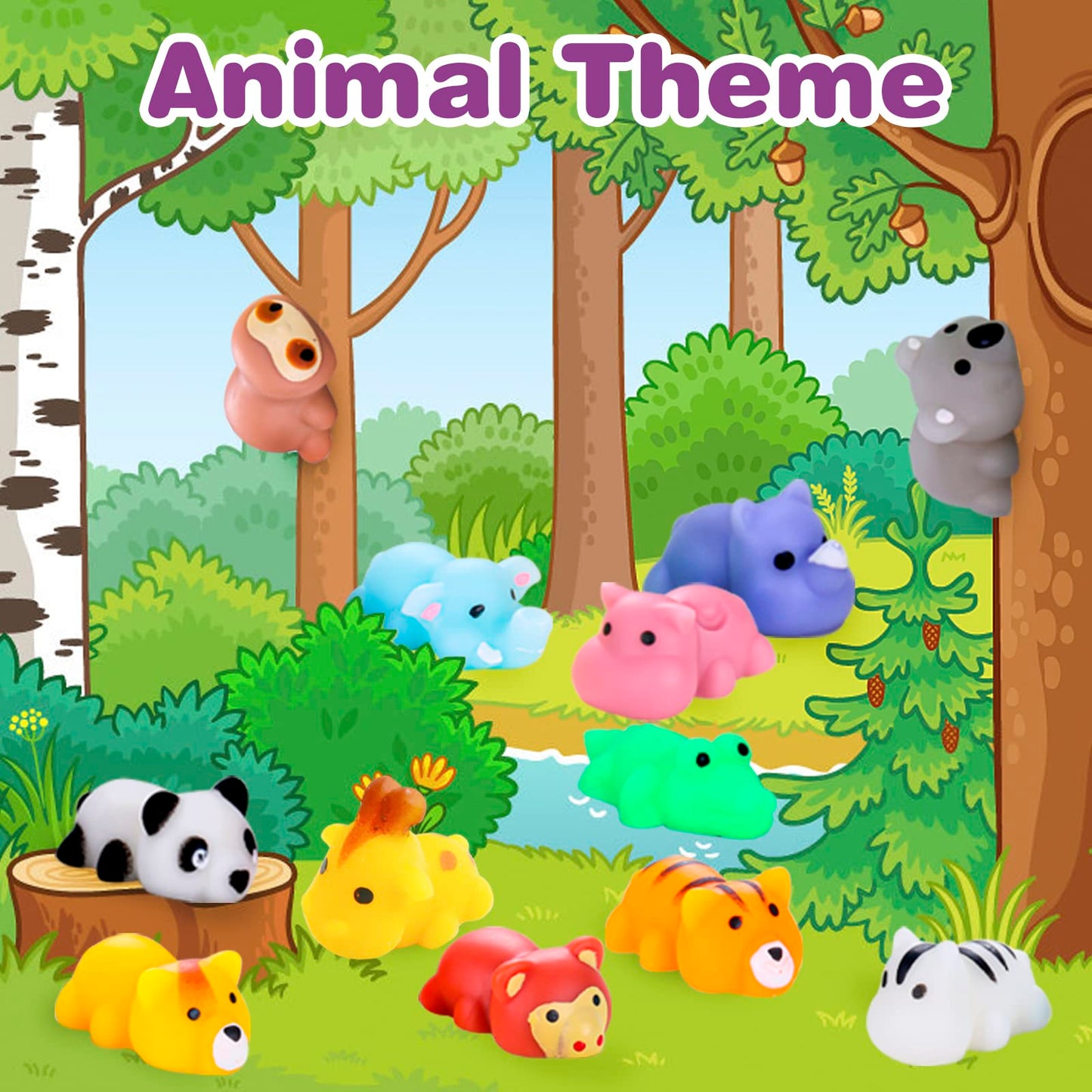 Toanwod 24 Pcs Easter Egg Fillers Mochi Squishy Toy: Easter Basket Stuffers Bunny Stuffed Squishies - Fidget Toys Bulk Stress Re