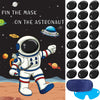 Hooqict Pin The Mask on The Astronaut Game - Large Paper Space Party Supplies with 24 Stickers for Kids