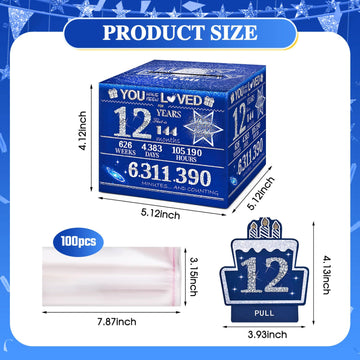 Toyeishi 12 Happy Birthday Money Box For Cash Gift, 12Th Birthday Decorations For Boys And Girls, Gifts For 12 Year Old Boy, Boy