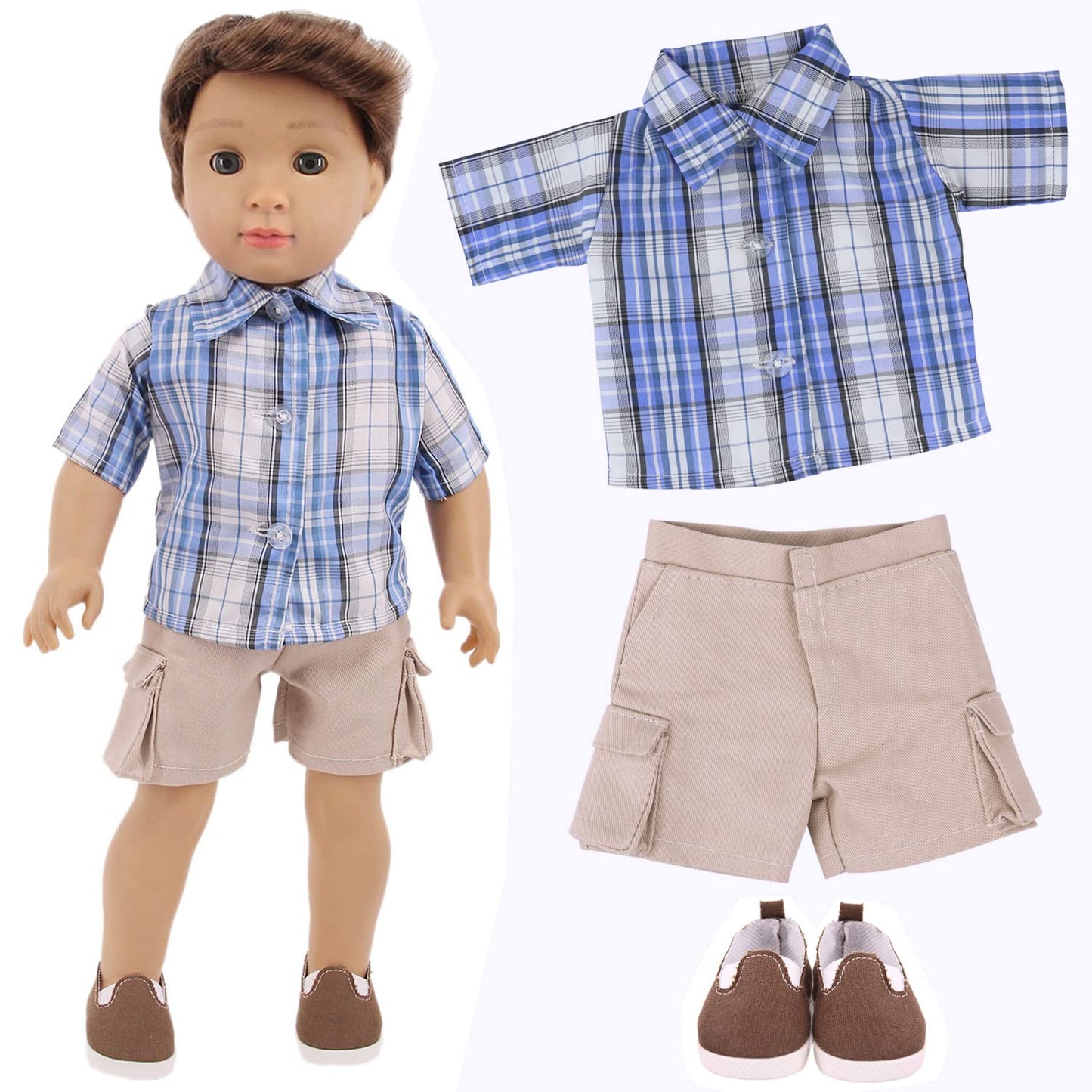 Ecore Fun 5 Sets Boy Doll Clothes And 3 Pairs Of Shoes Fit For 18 Inch Boy Dolls Clothes Outfit Birthday Reward Gift For Kids