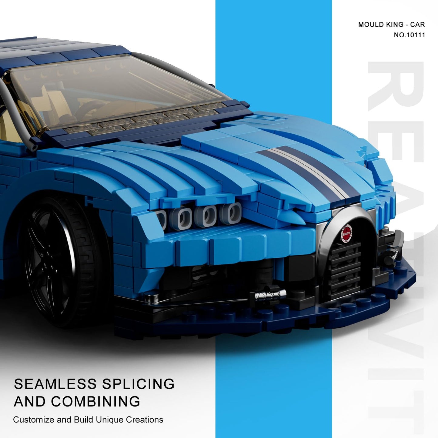 Mould King Car Building Sets, 1:12 Scale Sports Car Model, 10111 Collectible Speed Champion Cars Building Kits, Build And Displa