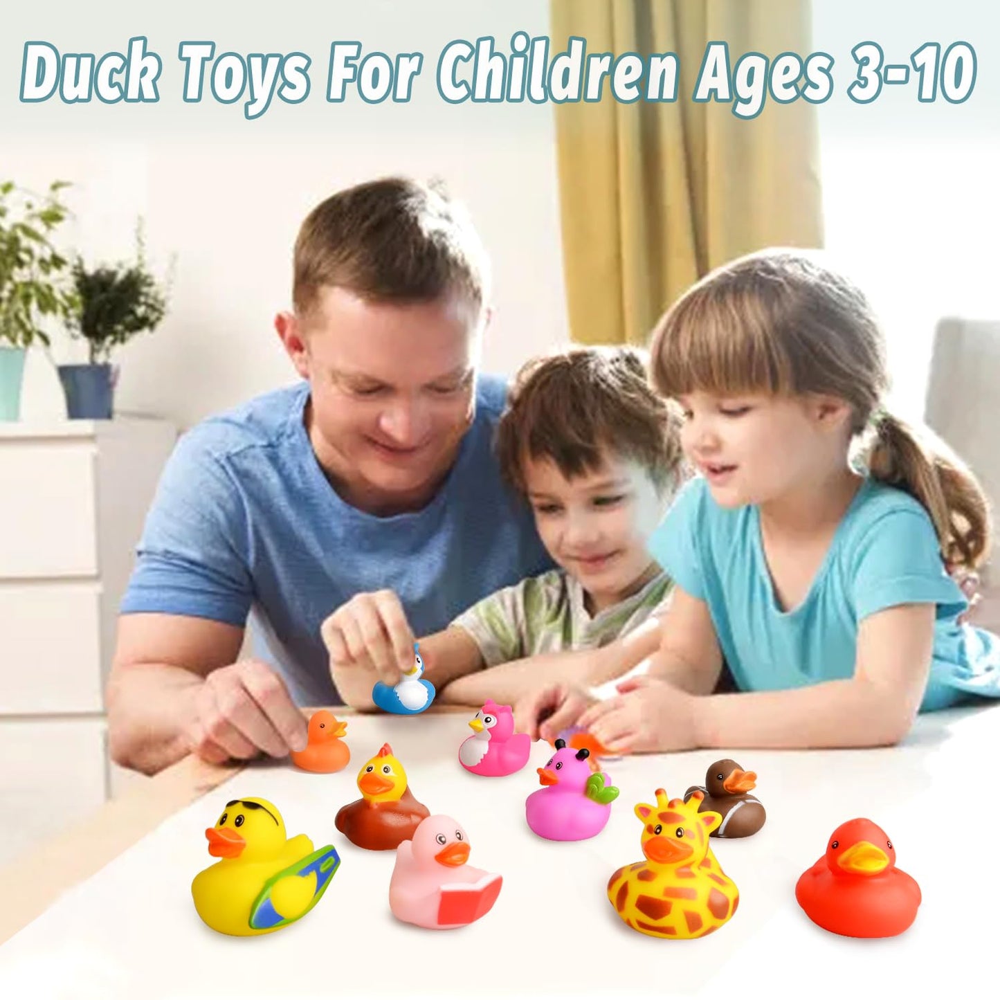 Hugoutdoor 50Pcs Assortment Mini Rubber Ducks, Kids Baby And Toddler Bath Toys, Summer Pool Beach Activities Floater Rubber Tiny