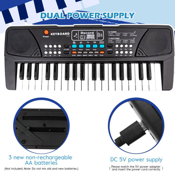 M Sanmersen Kids Piano Keyboard, Piano For Kids With Microphone Portable Electronic Keyboards For Beginners 37 Keys Musical Toy For 3/4/5/6/7 Year Old Girls Boys