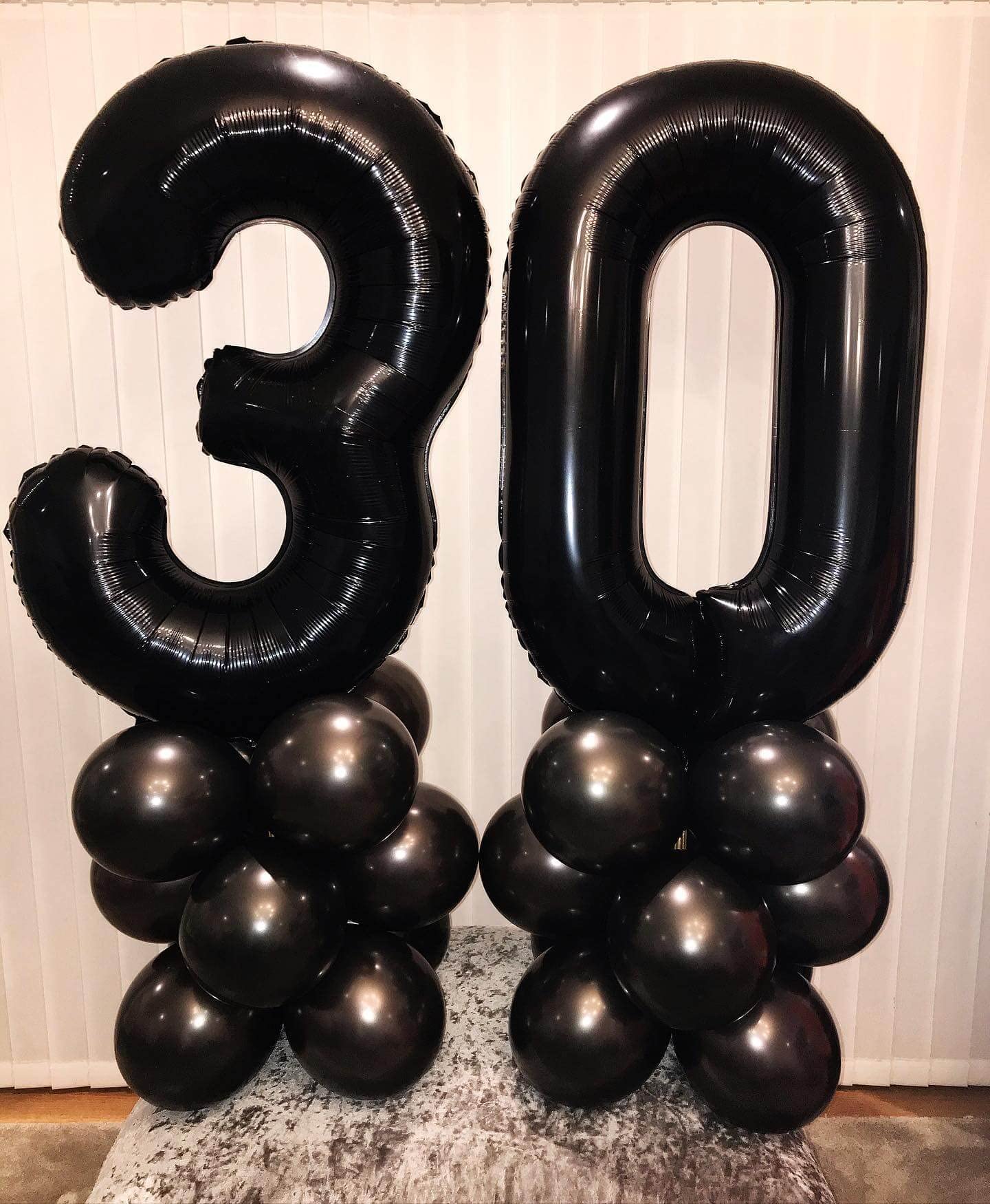 40 Inch Black 30 Number Balloons Giant Jumbo Huge 30 Foil Mylar Helium Number Digital Balloons Black Birthday Mylar Digital Ball