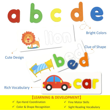 Flyingseeds See And Spell Learning Toys, Cvc Word Builders With Sight Words Flash Cards Kindergarten, Educational Toys For Toddler 2 3 4 Year Old Boys Girls - Gifts For Kids
